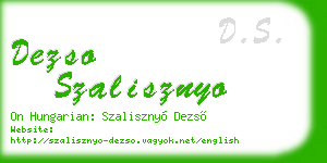 dezso szalisznyo business card