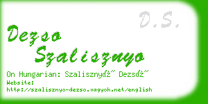 dezso szalisznyo business card